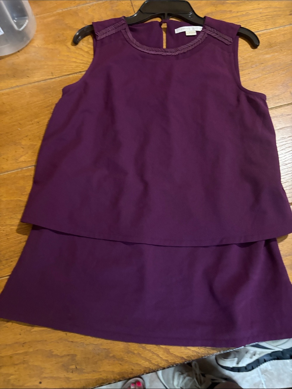 cooper & ella Plum Braided-Trim Sleeveless Top